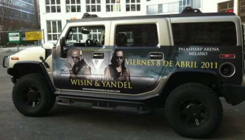 Adesivo wrapping per azienda comerciale rossfilm bergamo prezzi offerta gratis - WRAPPING WISIN YANDEL BERGAMO HUMMER